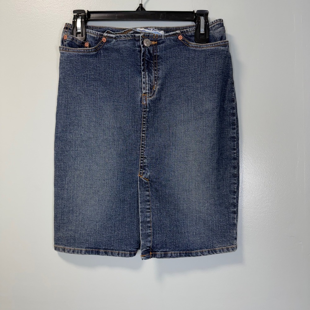 Old Navy‎ Blue Jeans Vintage 2003 Stretch Denim Pencil Skirt Medium Wash Size 2